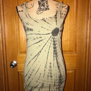 Black and green tie dye tank top